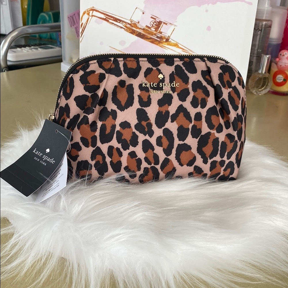 NWT Kate Spade Animal Print cosmetic makeup bag